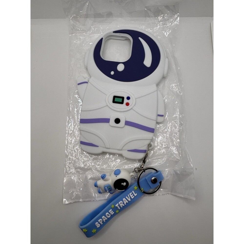 Iphone 14 Pro Max Astronaut Space Travel Phone Case Keychain Cute 3D Cover